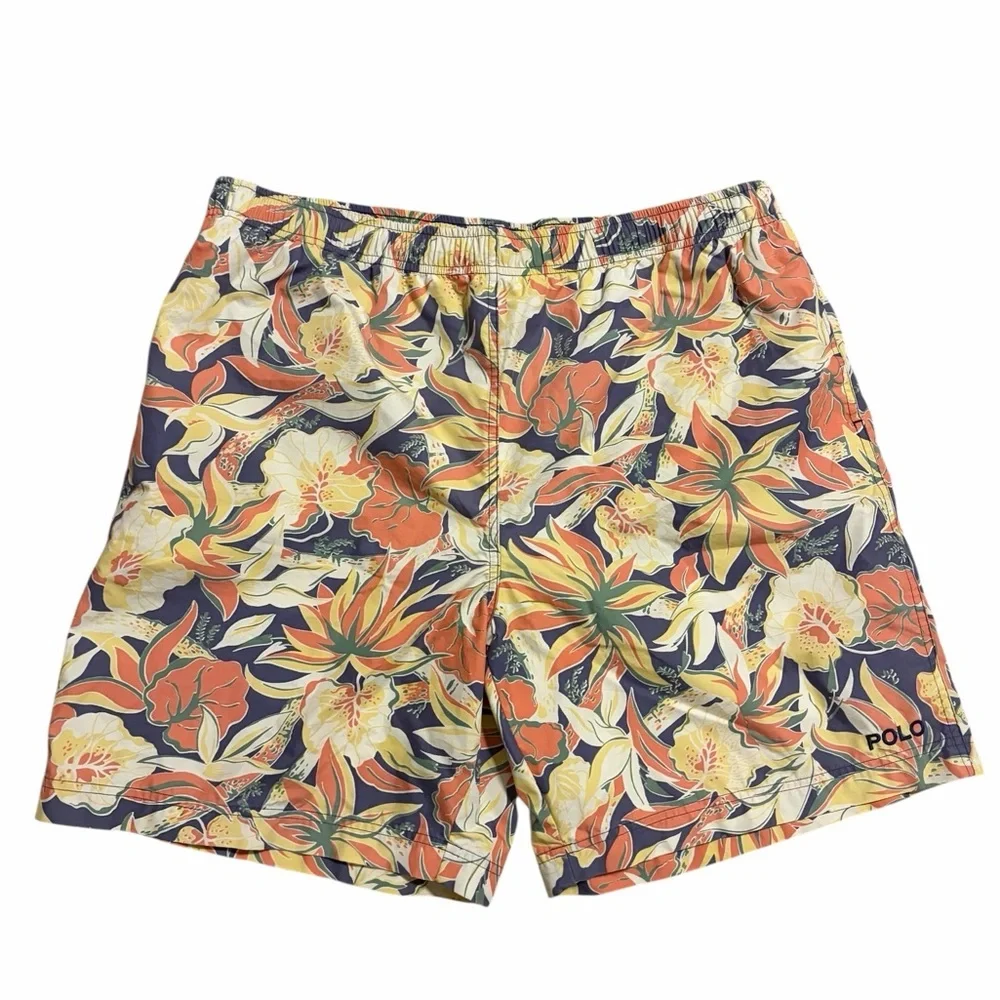 vintage 90s POLO SPORT Ralph Lauren Swim Trunks Bathing Suit‎ Mens 2XL Floral